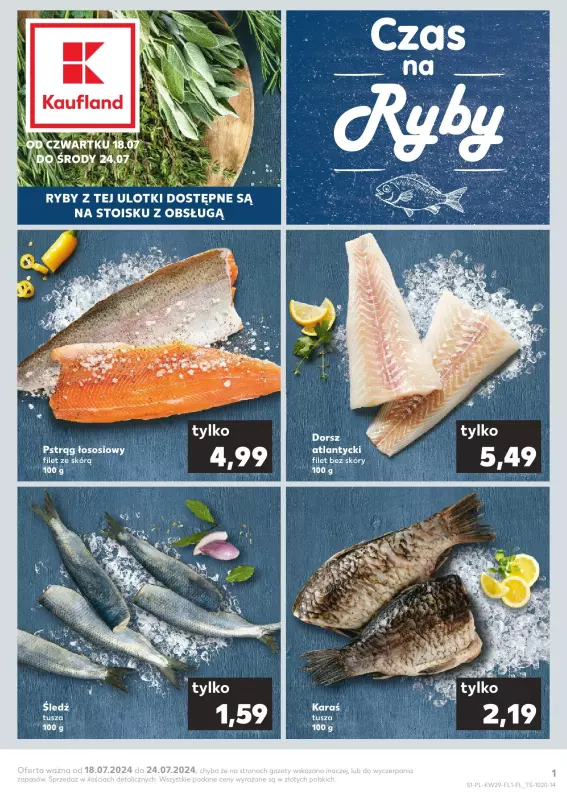 Kaufland - gazetka promocyjna Czas na ryby od czwartku 18.07 do środy 24.07