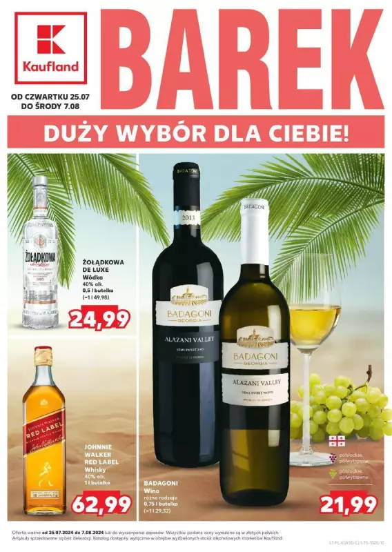 Kaufland - gazetka promocyjna Barek - duży wybór dla ciebie! od czwartku 25.07 do środy 07.08