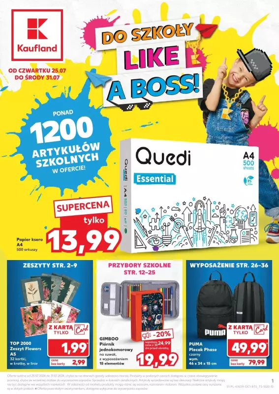 Kaufland - gazetka promocyjna Oferta Kaufland - Do szkoły od czwartku 25.07 do środy 31.07