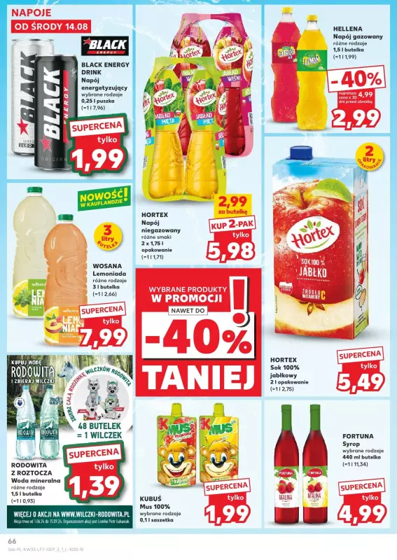 Kaufland - gazetka promocyjna Oferta Kaufland od środy 14.08 do środy 21.08 - strona 66