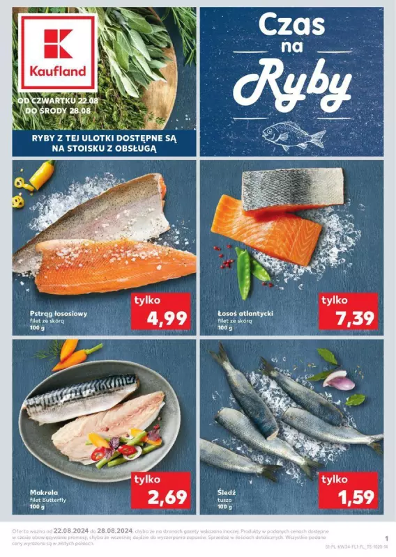 Kaufland - gazetka promocyjna Czas na ryby od czwartku 22.08 do środy 28.08