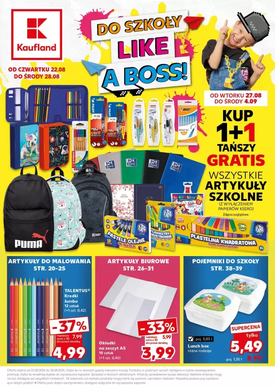 Kaufland - gazetka promocyjna Oferta Kaufland - Do szkoły od czwartku 22.08 do środy 28.08