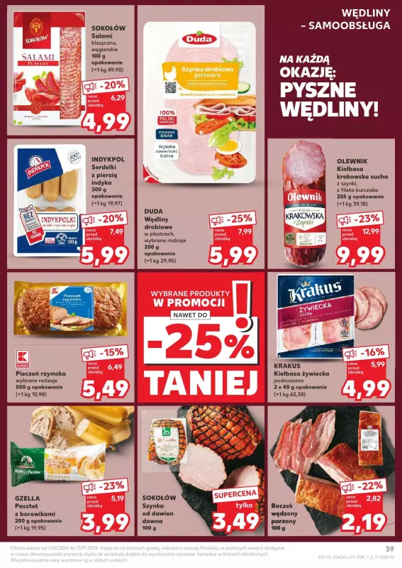 Kaufland - gazetka promocyjna Oferta Kaufland od czwartku 05.09 do środy 11.09 - strona 39