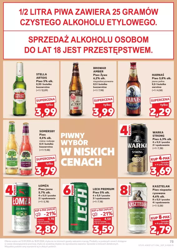 Kaufland - gazetka promocyjna Oferta Kaufland od czwartku 12.09 do środy 18.09 - strona 73