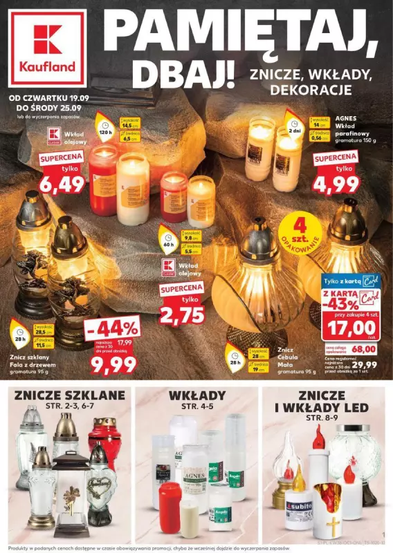 Kaufland - gazetka promocyjna Oferta Kaufland - Znicze od czwartku 19.09 do środy 25.09