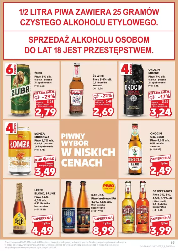 Kaufland - gazetka promocyjna Oferta Kaufland  do środy 02.10 - strona 69