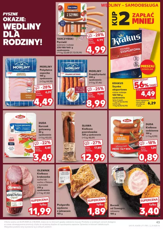 Kaufland - gazetka promocyjna Oferta Kaufland od czwartku 26.09 do środy 02.10 - strona 43