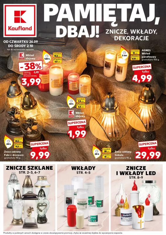 Kaufland - gazetka promocyjna Oferta Kaufland - Znicze od czwartku 26.09 do środy 02.10