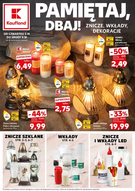 Kaufland - gazetka promocyjna Oferta Kaufland - Znicze od czwartku 03.10 do środy 09.10