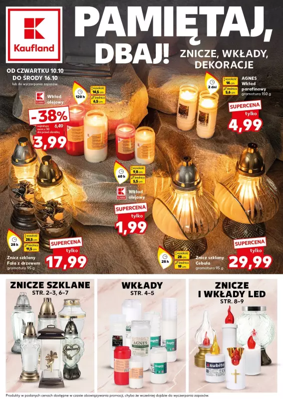 Kaufland - gazetka promocyjna Oferta Kaufland - Znicze od czwartku 10.10 do środy 16.10