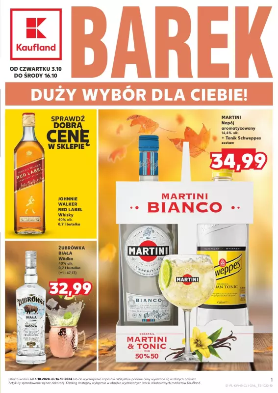 Kaufland - gazetka promocyjna Barek-duży wybór dla ciebie!  do środy 16.10