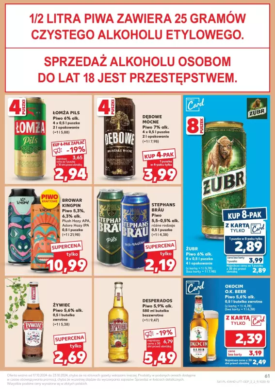 Kaufland - gazetka promocyjna Oferta Kaufland od czwartku 17.10 do środy 23.10 - strona 61