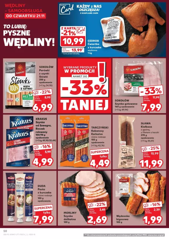 Kaufland - gazetka promocyjna Oferta Kaufland od czwartku 21.11 do środy 27.11 - strona 50