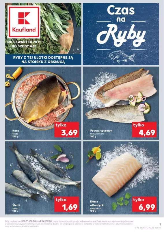 Kaufland - gazetka promocyjna CZAS NA RYBY od czwartku 28.11 do środy 04.12