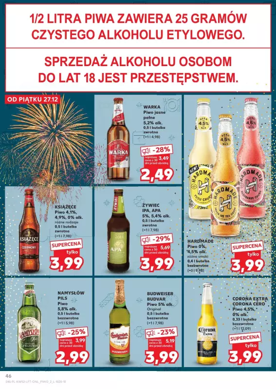 Kaufland - gazetka promocyjna Oferta Kaufland od piątku 27.12 do wtorku 31.12 - strona 46