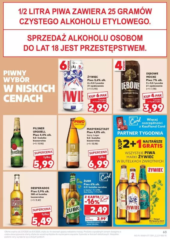 Kaufland - gazetka promocyjna Oferta Kaufland od czwartku 02.01 do środy 08.01 - strona 63