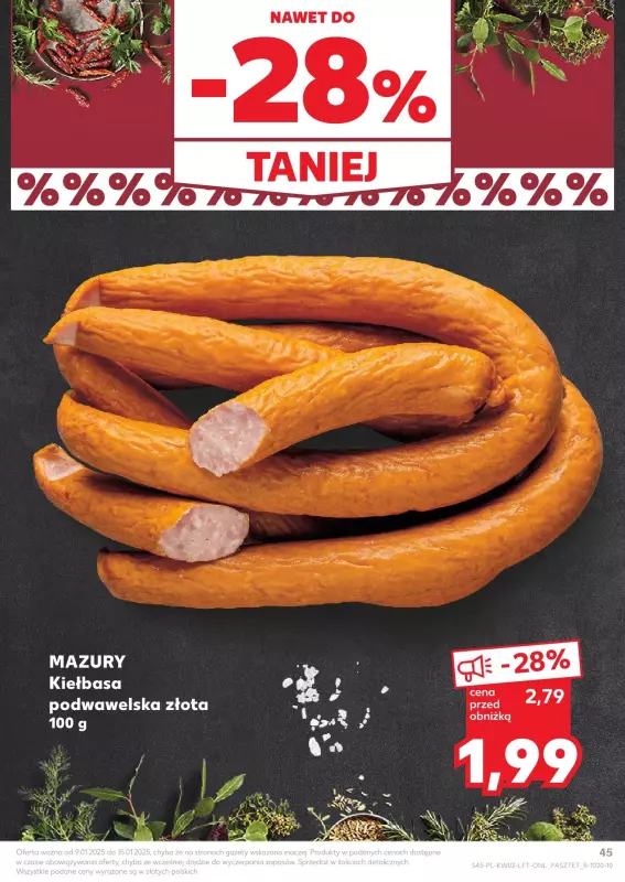 Kaufland - gazetka promocyjna Oferta Kaufland od czwartku 09.01 do środy 15.01 - strona 45