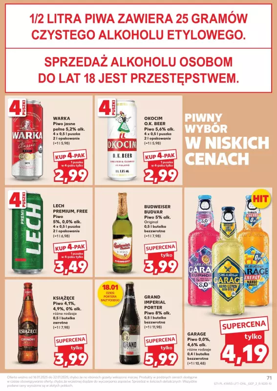 Kaufland - gazetka promocyjna Oferta Kaufland od czwartku 16.01 do środy 22.01 - strona 71