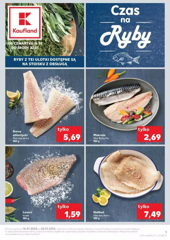 Kaufland - gazetka promocyjna Czas na ryby od czwartku 16.01 do środy 22.01