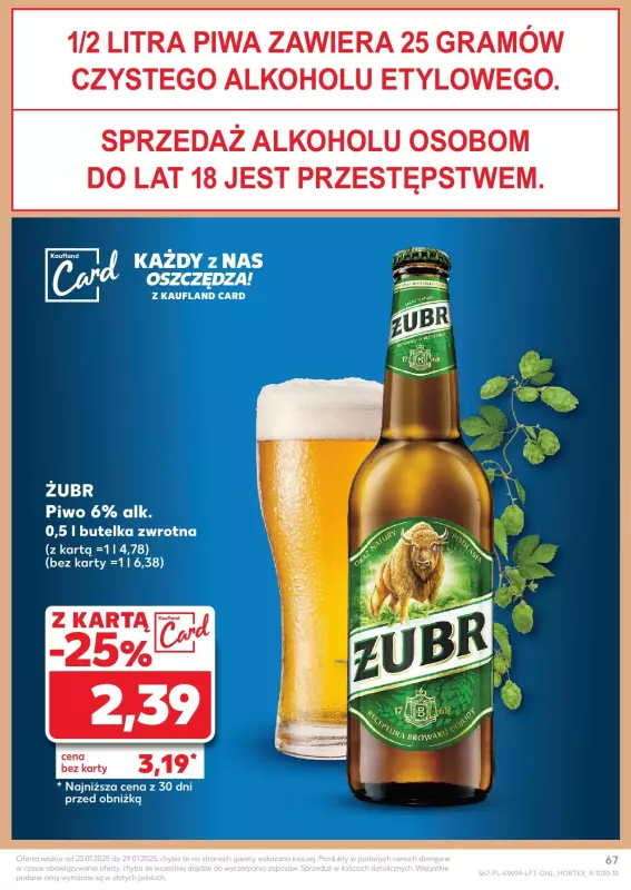 Kaufland - gazetka promocyjna Oferta Kaufland od czwartku 23.01 do środy 29.01 - strona 67