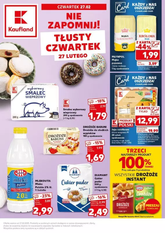 Kaufland - gazetka promocyjna Tłusty Czwartek od czwartku 27.02 do czwartku 27.02