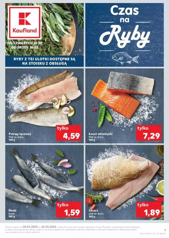 Kaufland - gazetka promocyjna Czas na ryby od czwartku 20.03 do środy 26.03