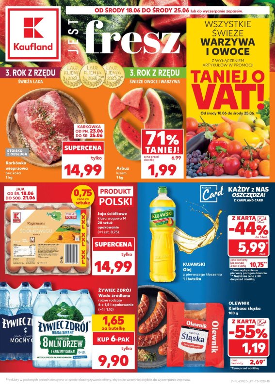 Kaufland - gazetka promocyjna Oferta Kaufland od środy 18.06 do środy 25.06