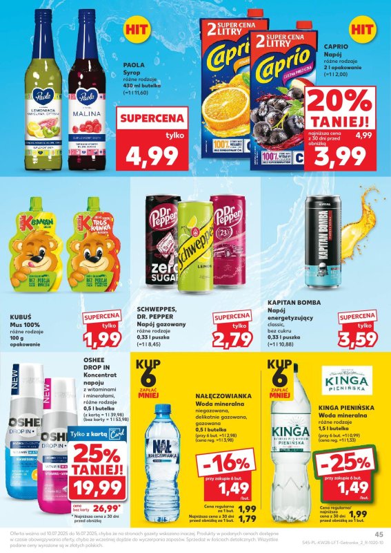 Kaufland - gazetka promocyjna Oferta Kaufland od czwartku 10.07 do środy 16.07 - strona 45
