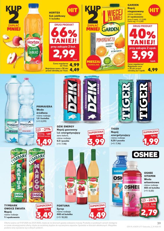 Kaufland - gazetka promocyjna Oferta Kaufland od czwartku 17.07 do środy 23.07 - strona 39