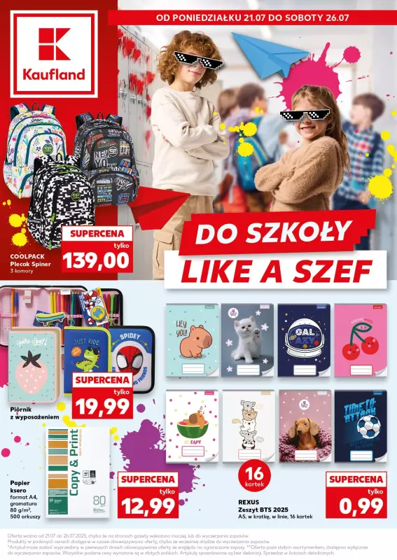 Kaufland - gazetka promocyjna Oferta Kaufland - Do szkoły od poniedziałku 21.07 do soboty 26.07
