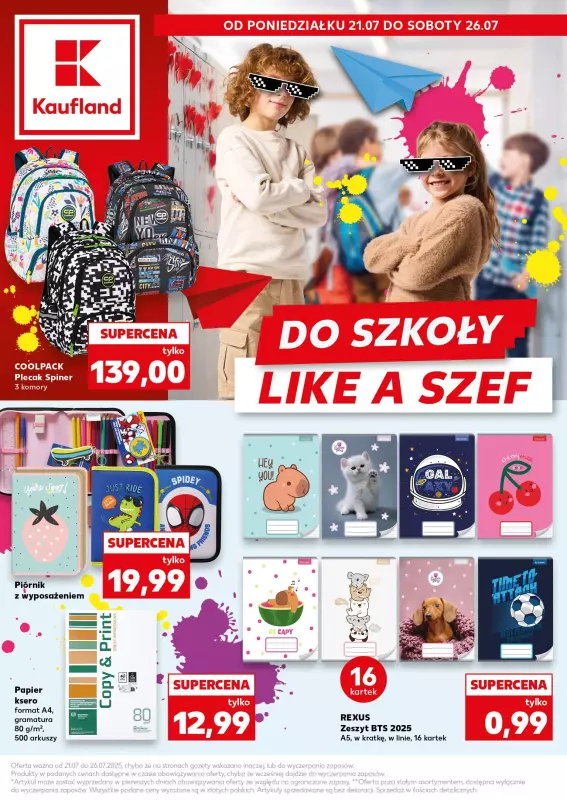 Kaufland - gazetka promocyjna Oferta Kaufland - Do szkoły od poniedziałku 21.07 do soboty 26.07
