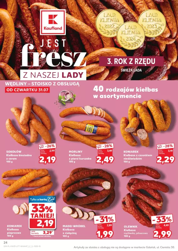 Kaufland - gazetka promocyjna Oferta Kaufland od czwartku 31.07 do środy 06.08 - strona 24