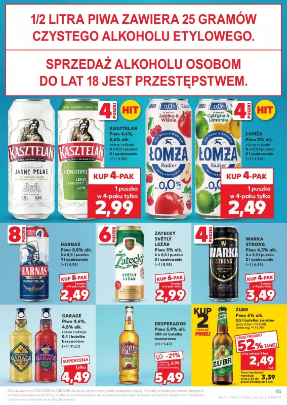 Kaufland - gazetka promocyjna Oferta Kaufland od czwartku 31.07 do środy 06.08 - strona 45