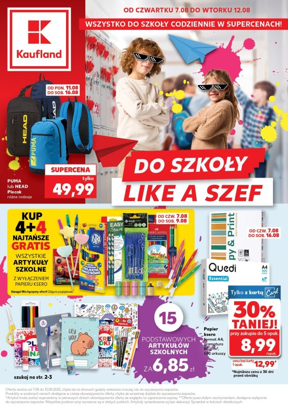 Kaufland - gazetka promocyjna Oferta Kaufland - Do szkoły od poniedziałku 04.08 do wtorku 12.08