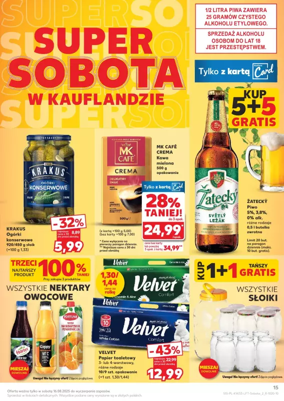 Kaufland - gazetka promocyjna Oferta Kaufland od środy 13.08 do środy 20.08 - strona 15