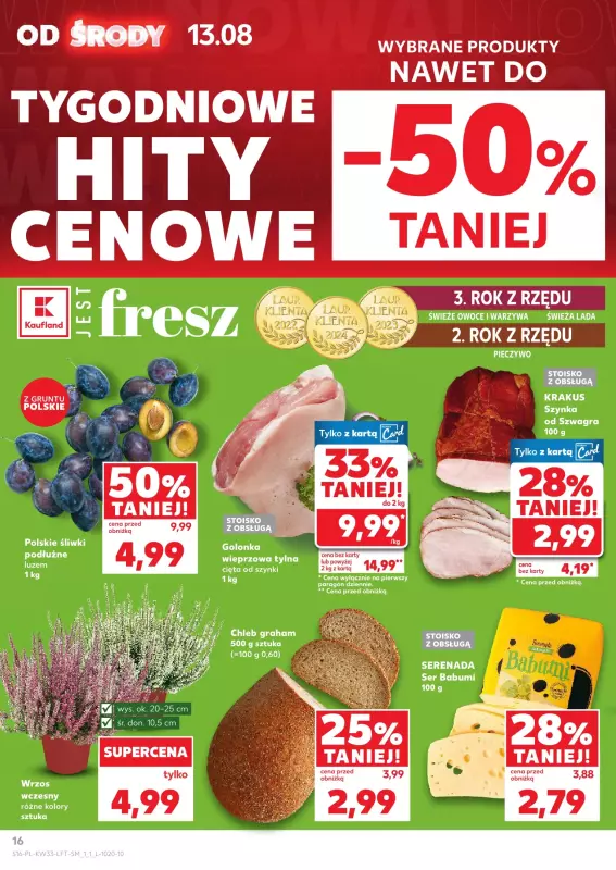Kaufland - gazetka promocyjna Oferta Kaufland od środy 13.08 do środy 20.08 - strona 16