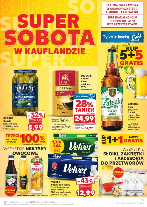 Kaufland - gazetka promocyjna Oferta Kaufland od środy 13.08 do środy 20.08 - strona 15