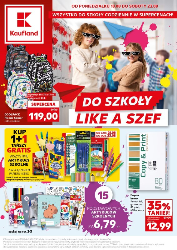Kaufland - gazetka promocyjna Oferta Kaufland - Do szkoły od poniedziałku 18.08 do soboty 23.08