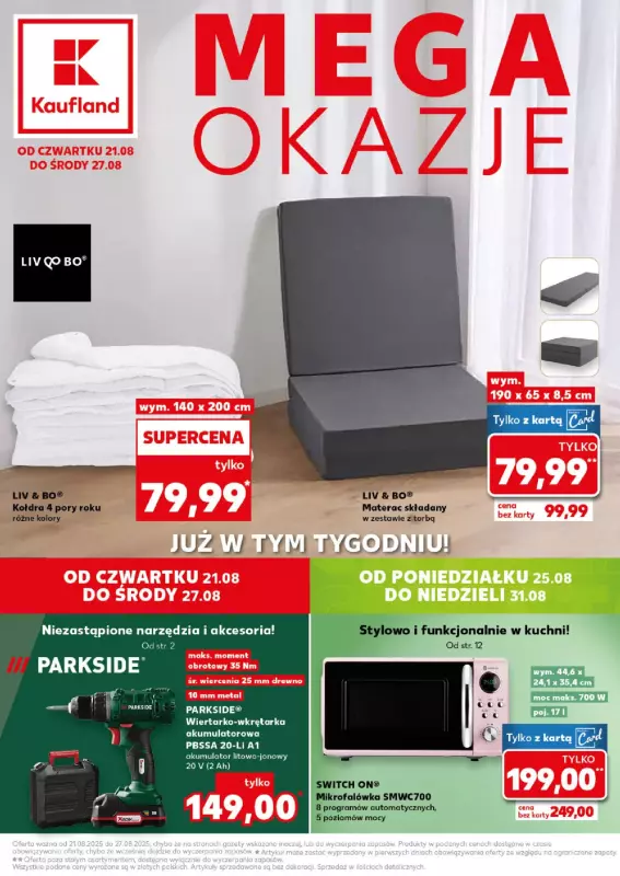 Kaufland - gazetka promocyjna Oferta Kaufland - Non Food od czwartku 21.08 do środy 27.08