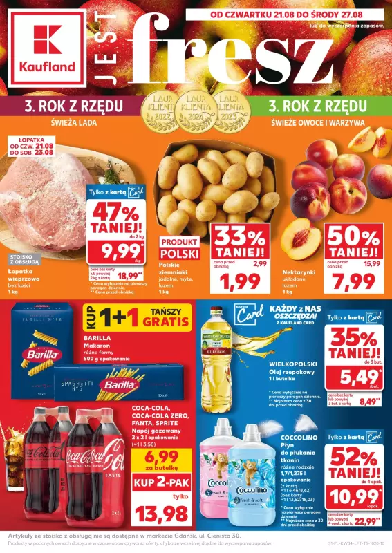 Kaufland - gazetka promocyjna Oferta Kaufland od czwartku 21.08 do środy 27.08