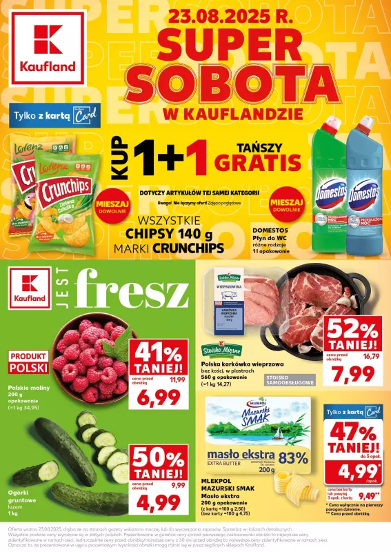 Kaufland - gazetka promocyjna Oferta Kaufland - SUPER SOBOTA od soboty 23.08 do soboty 23.08