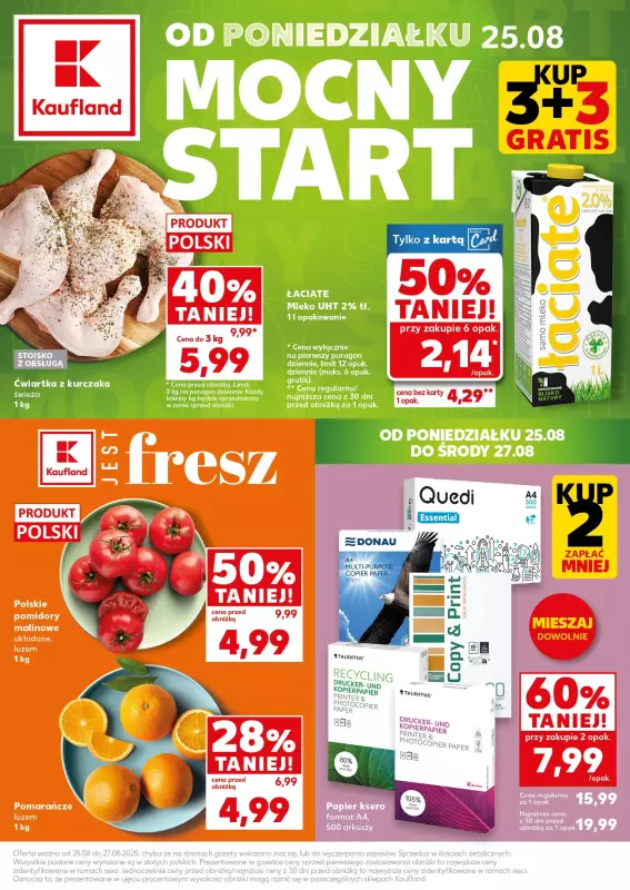 Kaufland - gazetka promocyjna Mocny Start od poniedziałku 25.08 do środy 27.08
