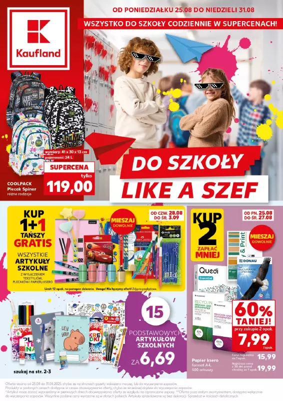 Kaufland - gazetka promocyjna Oferta Kaufland - Do szkoły od poniedziałku 25.08 do niedzieli 31.08