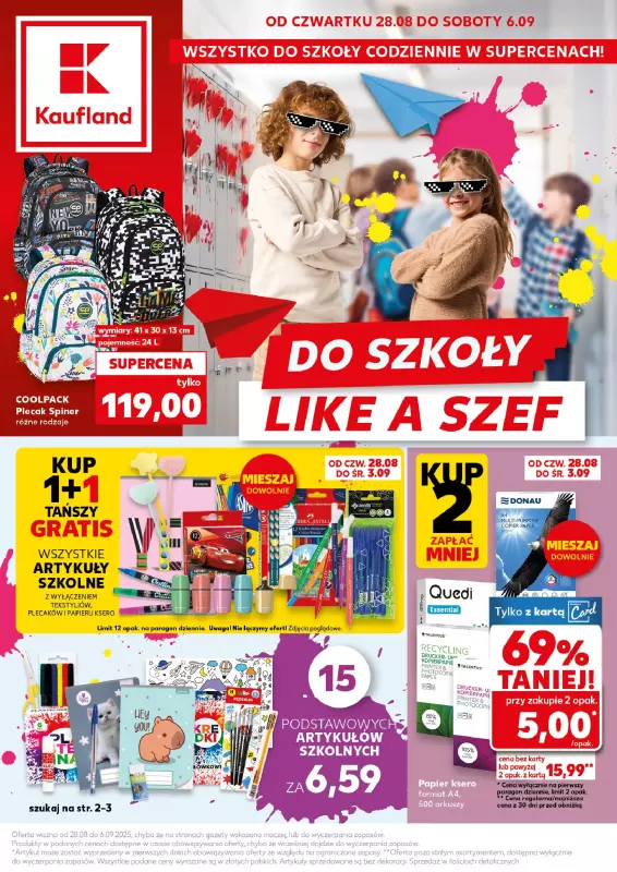 Kaufland - gazetka promocyjna Oferta Kaufland - Do szkoły od czwartku 28.08 do soboty 06.09