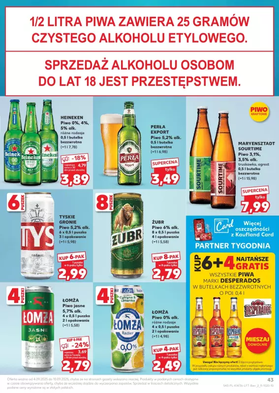 Kaufland - gazetka promocyjna Oferta Kaufland od czwartku 04.09 do środy 10.09 - strona 43