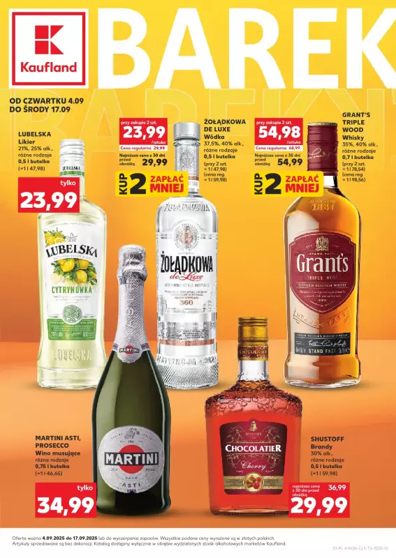 Kaufland - gazetka promocyjna Barek Kauflandu  do środy 17.09