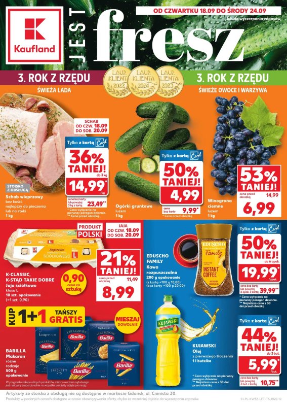 Kaufland - gazetka promocyjna Oferta Kaufland od czwartku 18.09 do środy 24.09