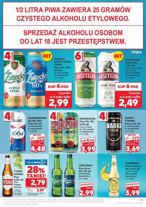 Kaufland - gazetka promocyjna Oferta Kaufland od czwartku 18.09 do środy 24.09 - strona 39