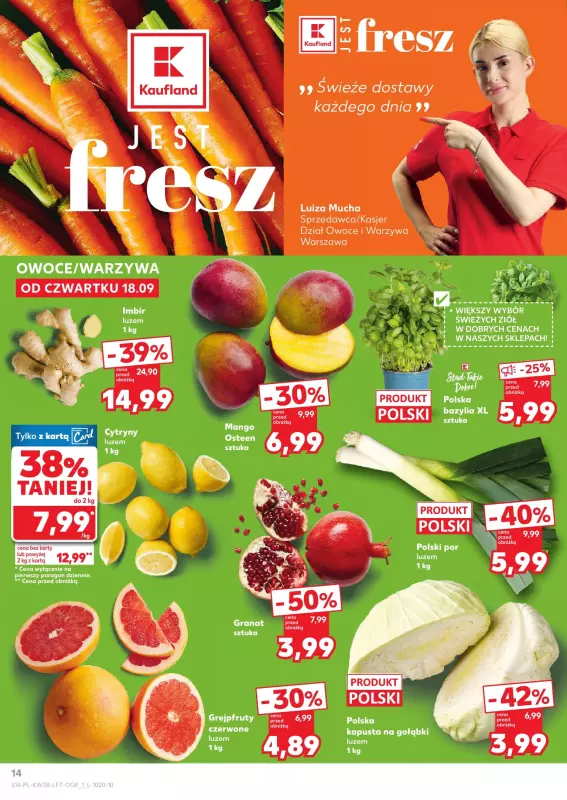 Kaufland - gazetka promocyjna Oferta Kaufland od czwartku 18.09 do środy 24.09 - strona 14
