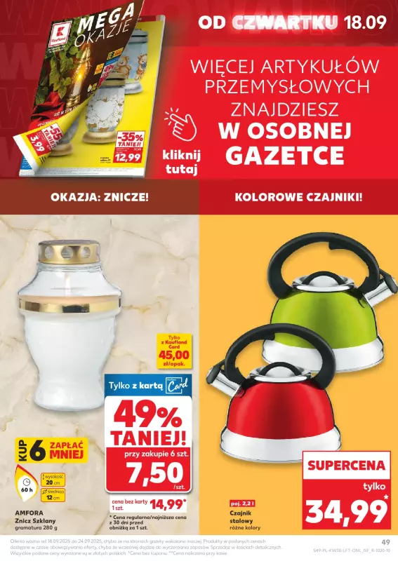 Kaufland - gazetka promocyjna Oferta Kaufland od czwartku 18.09 do środy 24.09 - strona 49